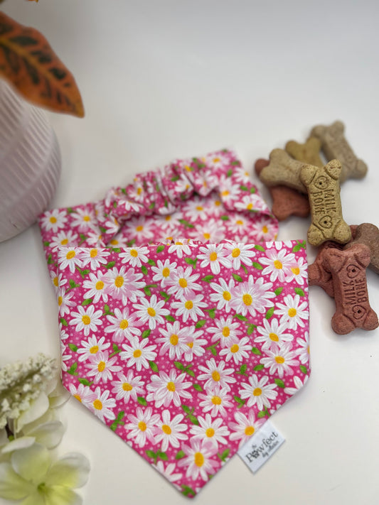 Pink Daisy Bloom Bandana
