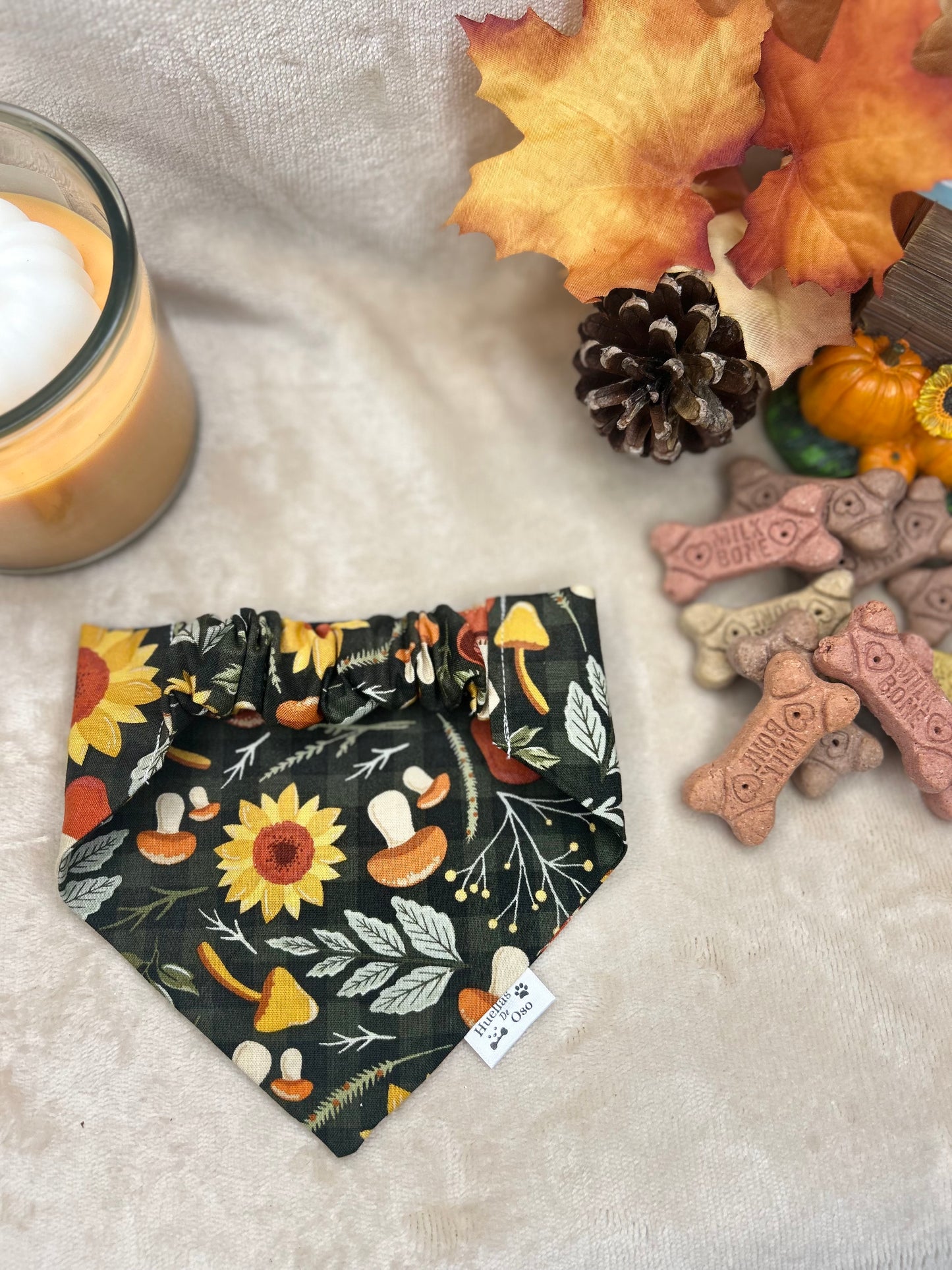 Sunflower and Mushrooms Bandana