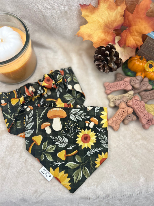 Sunflower and Mushrooms Bandana